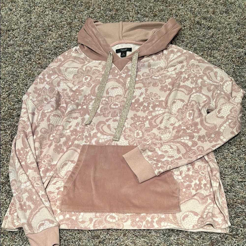 Floral Pink Hoodie Top